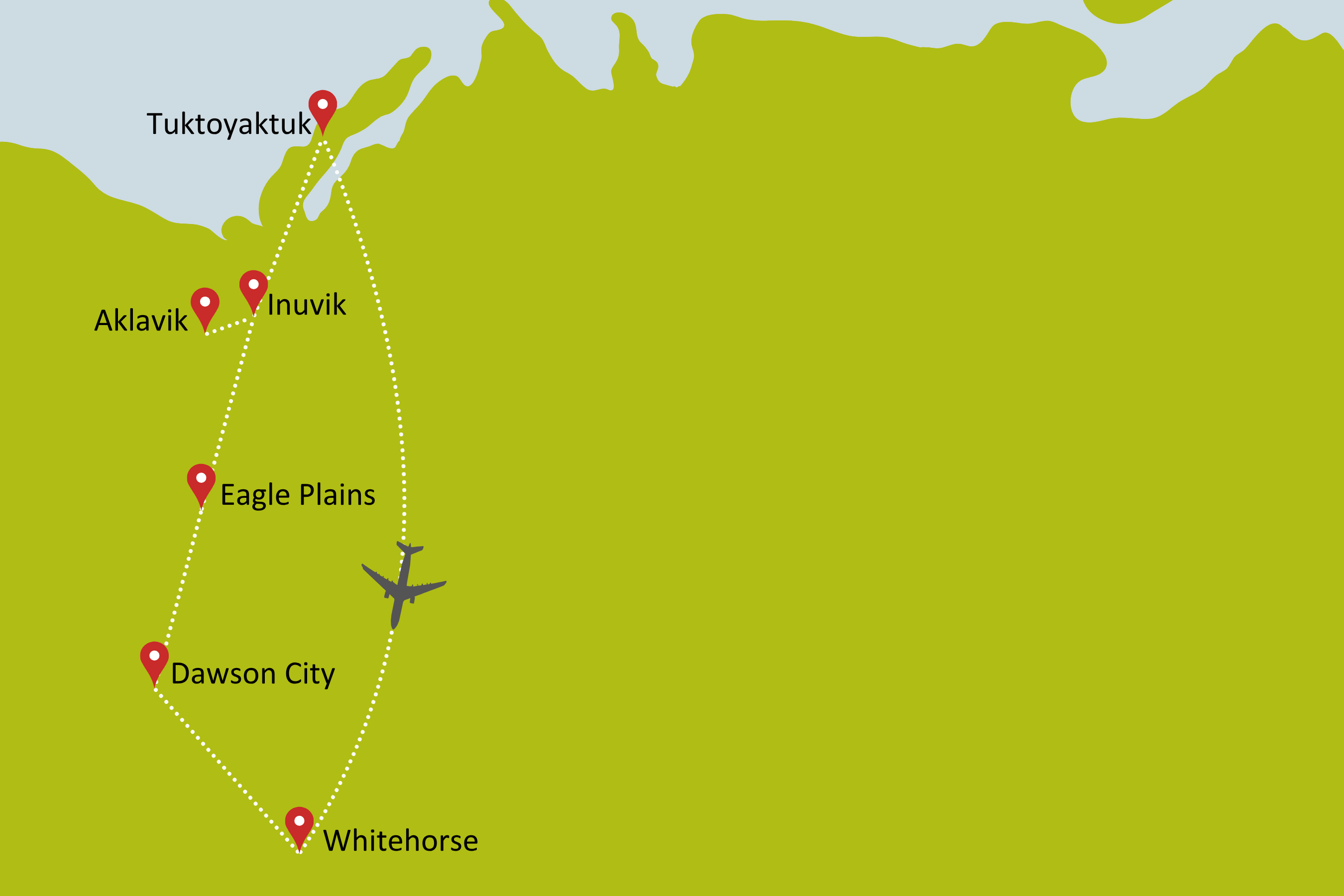 Karte zur Rundreise Arctic Road Trip