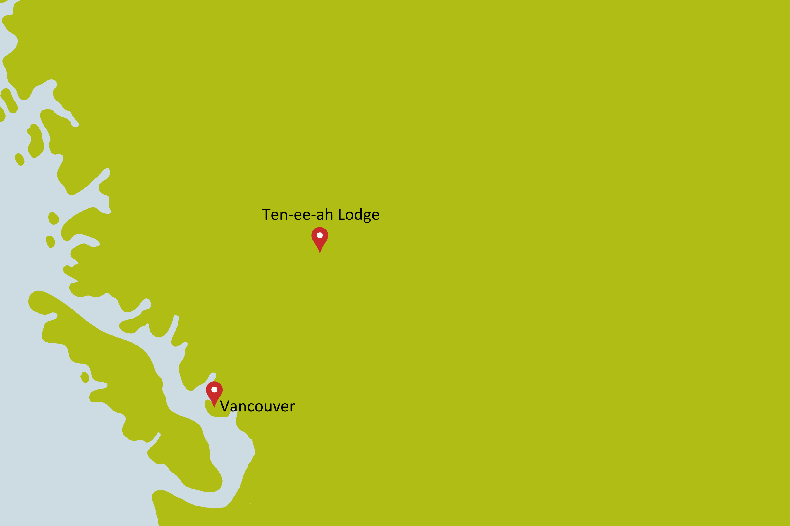 Karte zur Ten-ee-ah Lodge