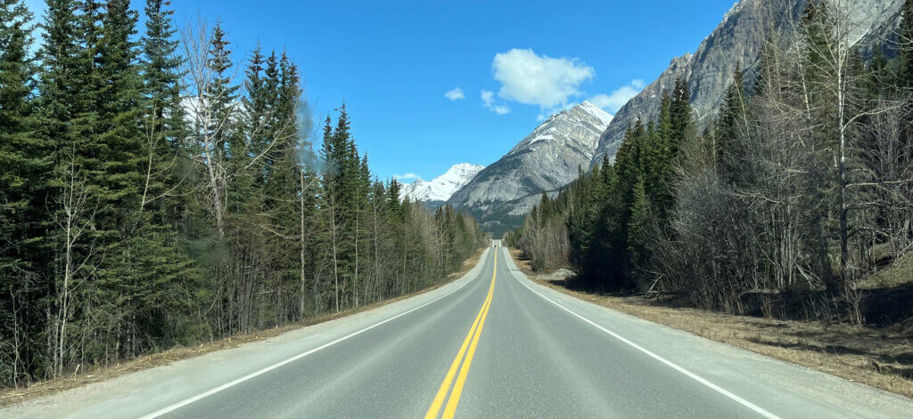Trans-Canada Highway (Highway 1) in der Nähe von Banff